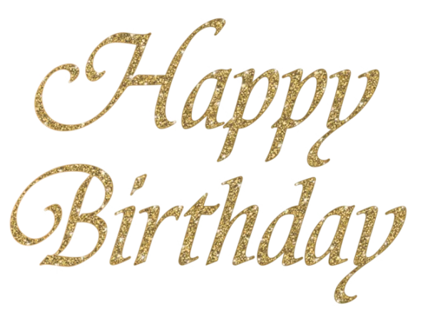 Happy Birthday Gold Glitter Text PNG Transparent