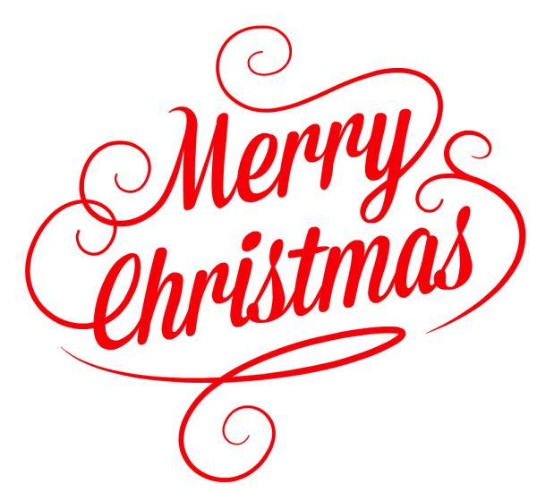 Red Merry Christmas Script Text PNG