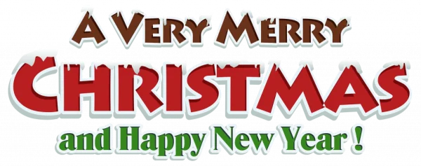 A Very Merry Christmas and Happy New Year Text PNG