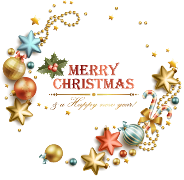 Merry Christmas and Happy New Year Festive Frame PNG