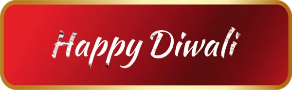 Happy Diwali Red and Gold Banner PNG
