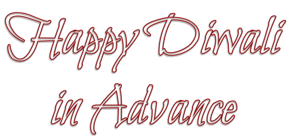 Happy Diwali in Advance Red Script Text PNG