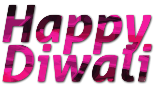 Happy Diwali Pink Text PNG Transparent Background