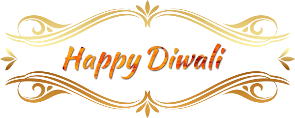 Happy Diwali Golden Frame PNG Transparent