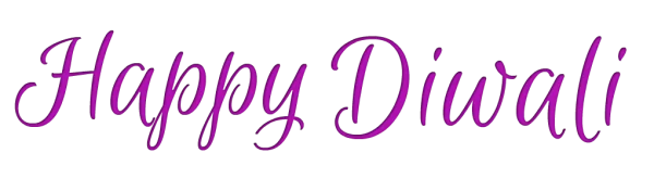Purple Happy Diwali Cursive Text PNG