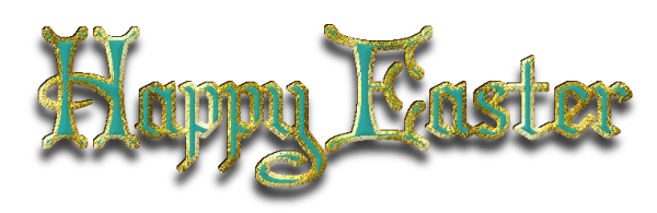 Happy Easter Glitter Text PNG Transparent