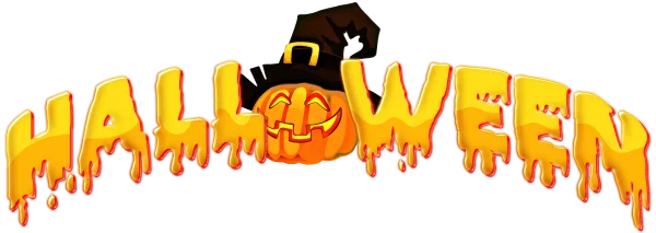 Halloween Dripping Text with Jack-o'-Lantern PNG