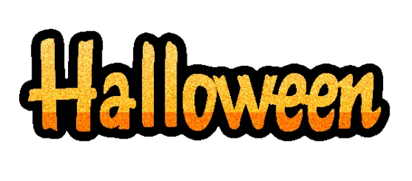 Glitter Halloween Text PNG Transparent Background