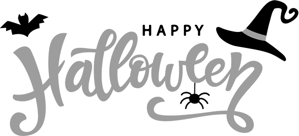 Gray Halloween Calligraphy Text PNG