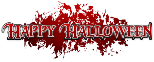 Happy Halloween Blood Splatter Text PNG