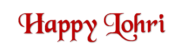Happy Lohri Red Text PNG Transparent Background