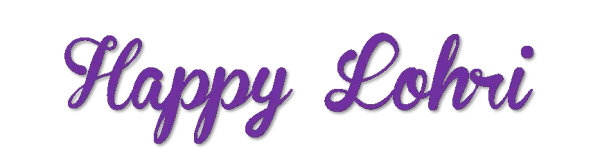 Happy Lohri Purple Script Text PNG