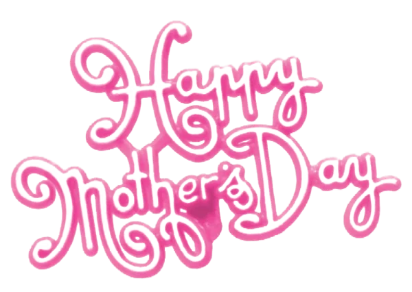 Happy Mother's Day Pink Script Text PNG Transparent