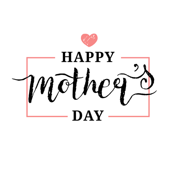 Happy Mother's Day Text PNG with Heart and Frame