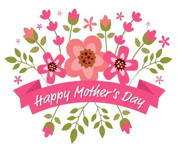 Happy Mother's Day Floral Design PNG