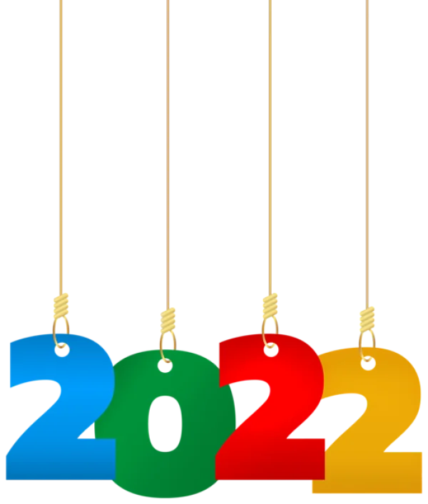 Colorful Hanging 2022 New Year PNG