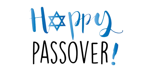 Happy Passover Text PNG with Star of David