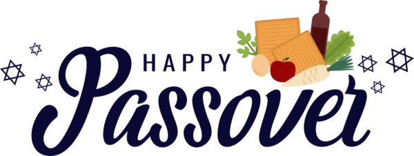 Happy Passover PNG with Seder Plate and Stars of David