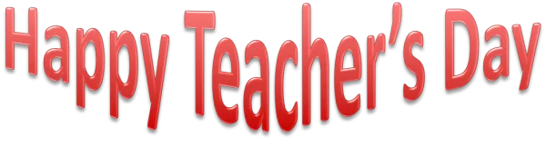 Happy Teacher's Day Red Text PNG Transparent