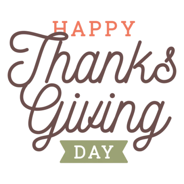 Happy Thanksgiving Day Text Transparent PNG
