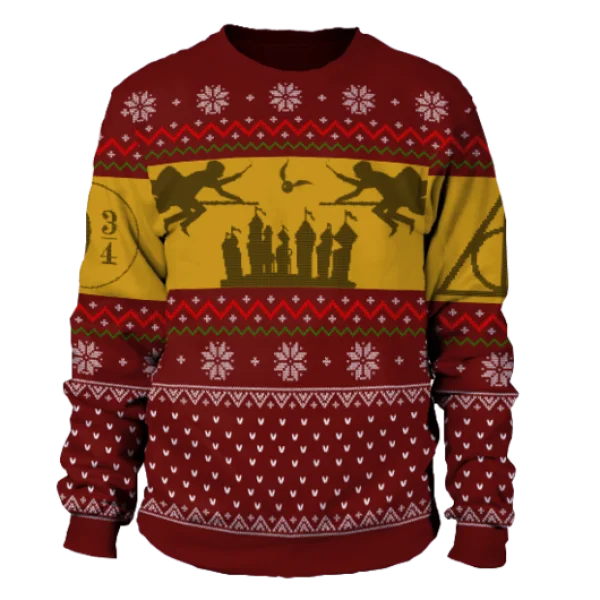 Harry Potter Hogwarts Ugly Christmas Sweater PNG