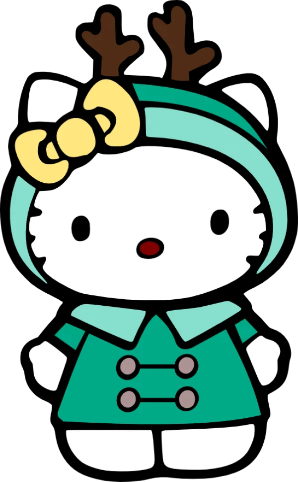 Hello Kitty Reindeer Winter Coat PNG Transparent Background