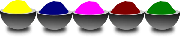 Colorful Powder Bowls PNG Transparent Background
