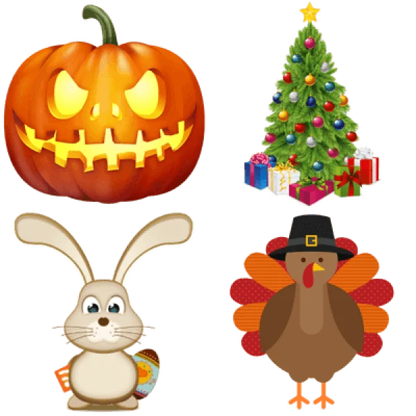 Holiday Season Icons PNG Pack