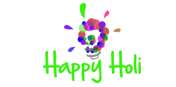 Happy Holi Colorful Lightbulb Text PNG