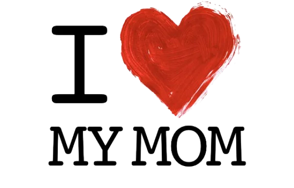 I Love My Mom Heart PNG Transparent Background