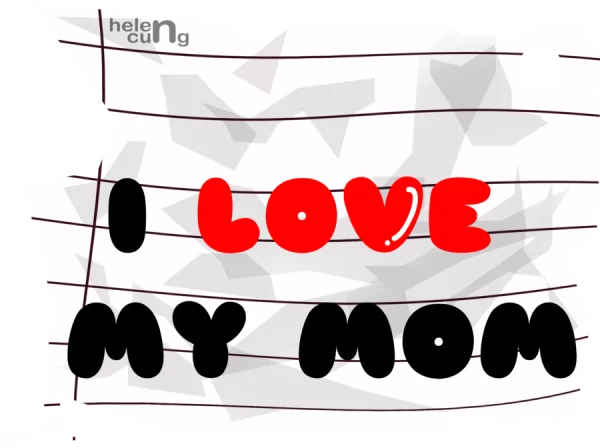 I Love My Mom Note PNG Transparent Background