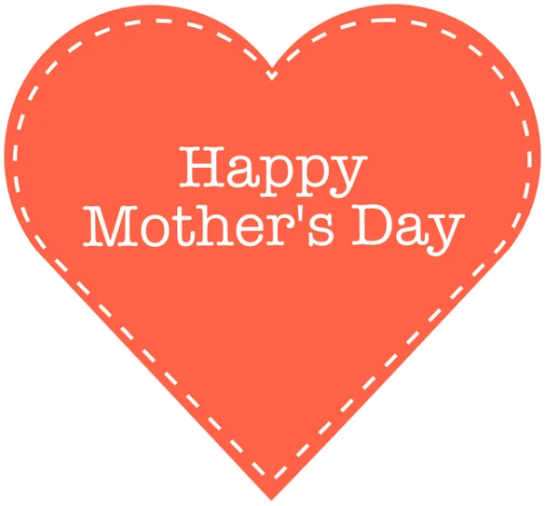 Happy Mother's Day Heart PNG Transparent Background