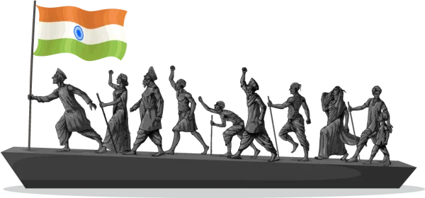 Indian Independence Day March with Flag PNG Transparent