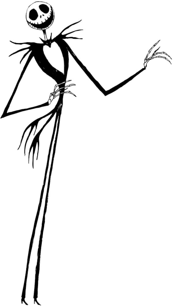 Jack Skellington Black and White PNG Transparent