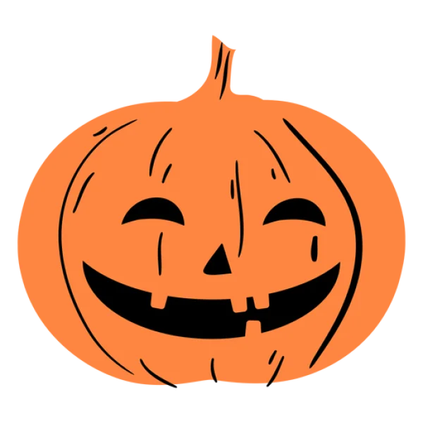 Smiling Jack-o-Lantern Pumpkin PNG Transparent Background