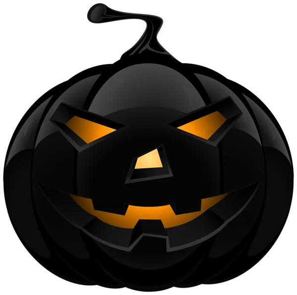 Spooky Black Jack-o'-Lantern PNG