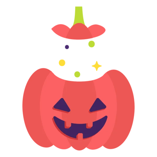 Sparkling Red Jack-o'-lantern PNG