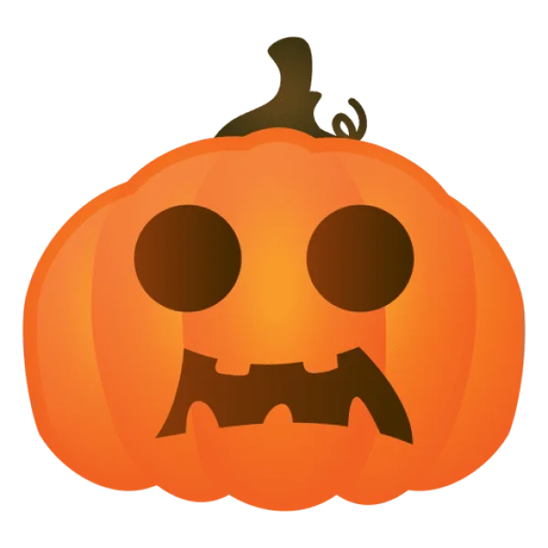 Scared Halloween Pumpkin PNG Transparent