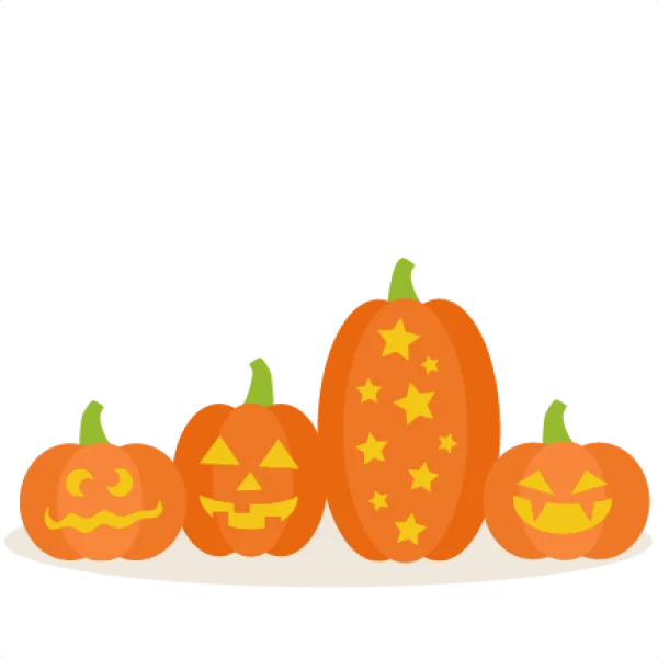 Cute Halloween Pumpkins PNG Transparent Background