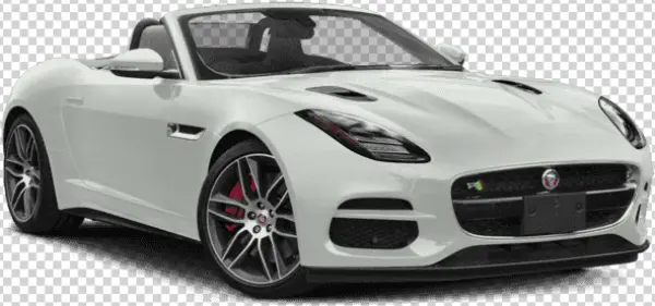 White Jaguar F-Type Convertible PNG Transparent Background