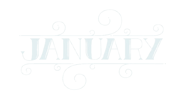 January Decorative Word Art PNG Transparent Background