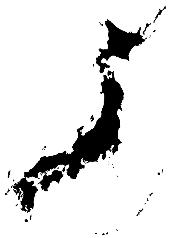 Japan Map Outline PNG Transparent Background