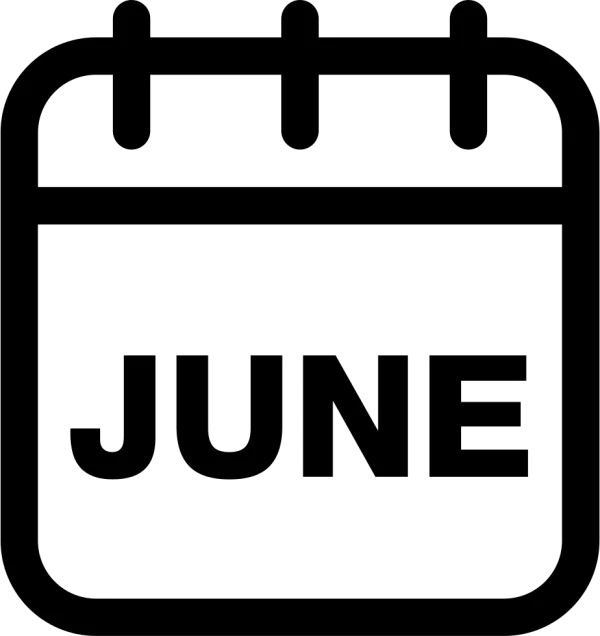 June Calendar Icon PNG Transparent