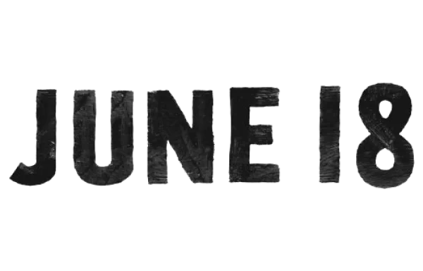June 18 Grunge Text Transparent PNG