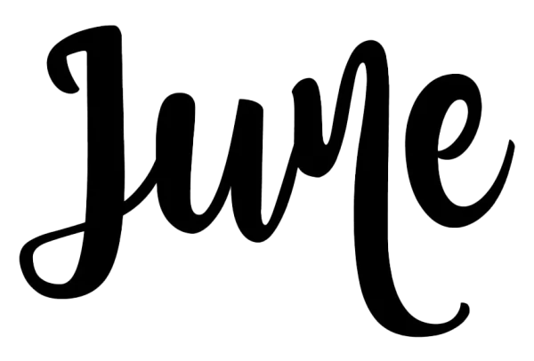 June Script Text PNG Transparent Background