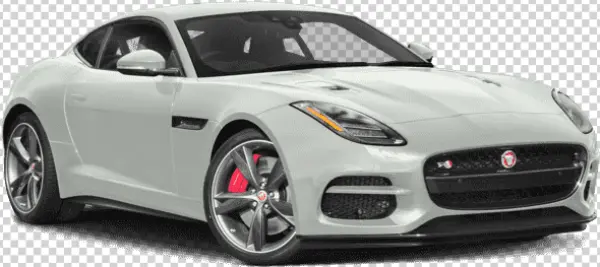 White Jaguar F-Type Car PNG Transparent Background