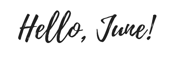 Hello June Script Text PNG Transparent Background