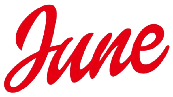 Red June Script Lettering PNG Transparent Background