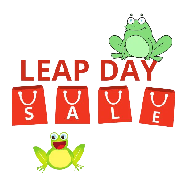 Leap Day Sale Frogs with Shopping Bags PNG