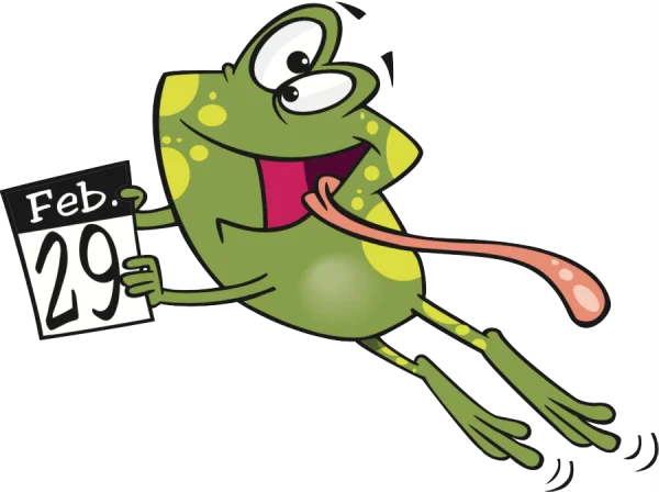 Cartoon Frog with Leap Day Calendar PNG